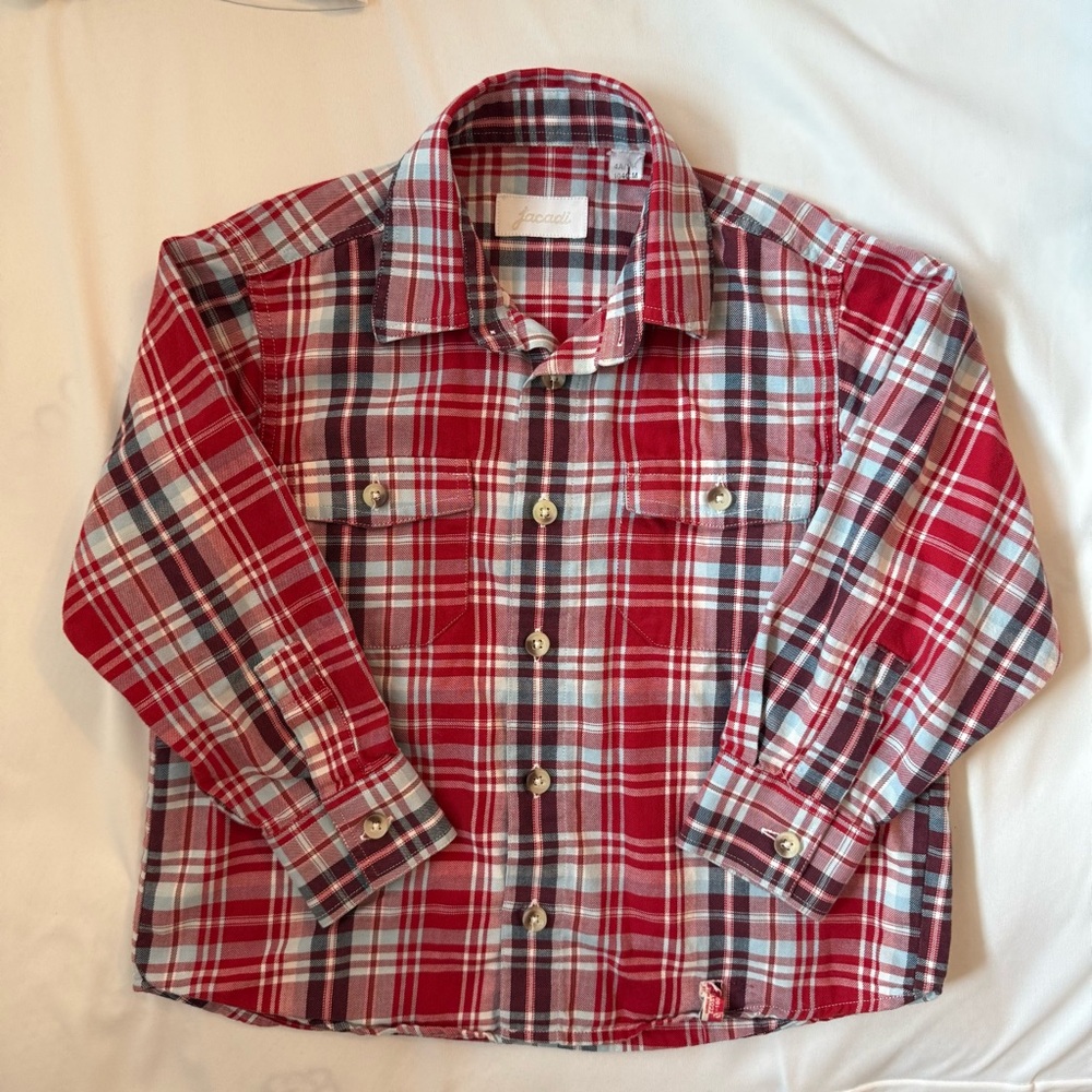 Jacadi Plaid Button-Up Shirt